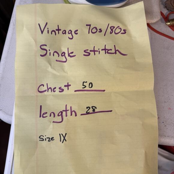 Vintage 80s Single Stitch Shirt Sz 1X Shirt Emerald Green Tee Boxy Retro Casual - Picture 6 of 8